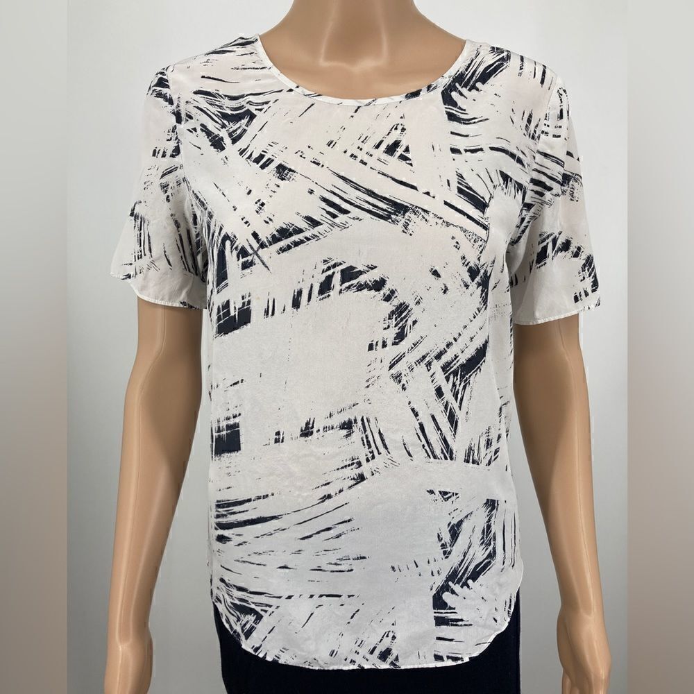 AX Armani Exchange Black/White Geometric Print Top Size XS